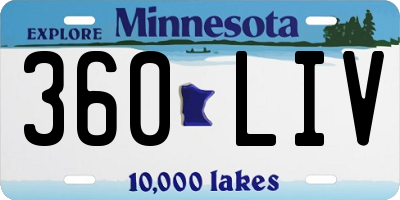 MN license plate 360LIV