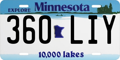 MN license plate 360LIY