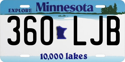 MN license plate 360LJB