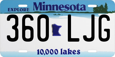 MN license plate 360LJG