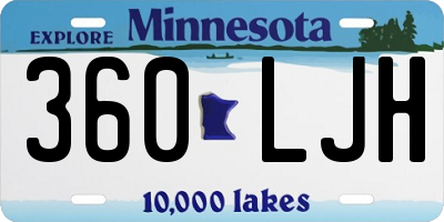 MN license plate 360LJH