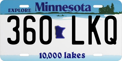 MN license plate 360LKQ