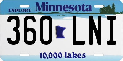 MN license plate 360LNI