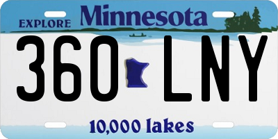 MN license plate 360LNY