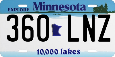 MN license plate 360LNZ