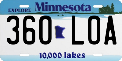 MN license plate 360LOA