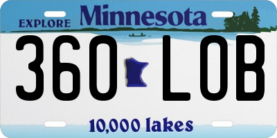 MN license plate 360LOB