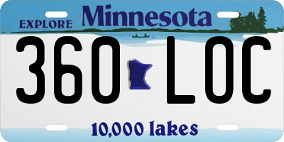 MN license plate 360LOC