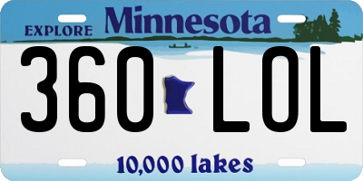 MN license plate 360LOL
