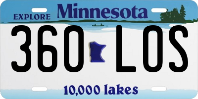 MN license plate 360LOS