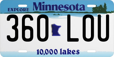MN license plate 360LOU