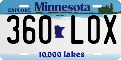 MN license plate 360LOX