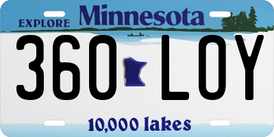 MN license plate 360LOY