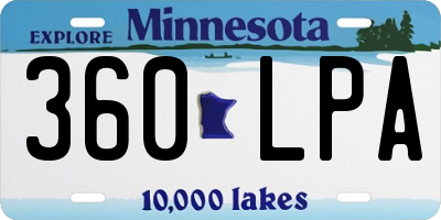 MN license plate 360LPA