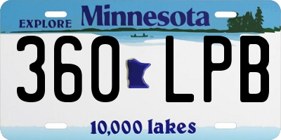 MN license plate 360LPB