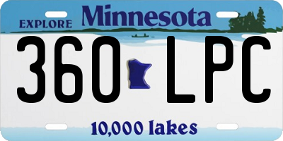 MN license plate 360LPC