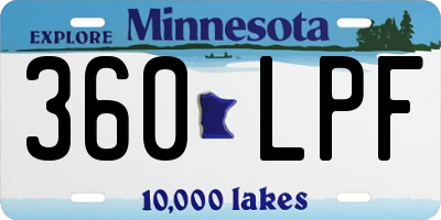 MN license plate 360LPF