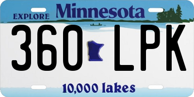 MN license plate 360LPK