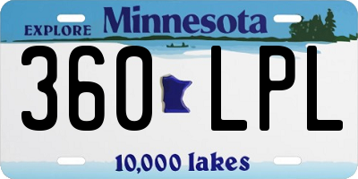 MN license plate 360LPL
