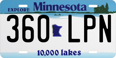 MN license plate 360LPN