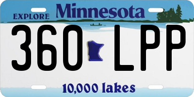 MN license plate 360LPP