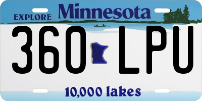 MN license plate 360LPU