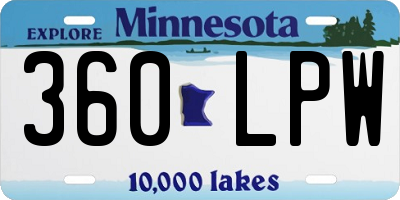 MN license plate 360LPW