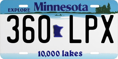 MN license plate 360LPX
