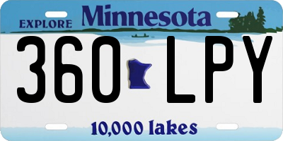 MN license plate 360LPY
