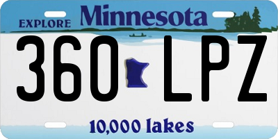 MN license plate 360LPZ