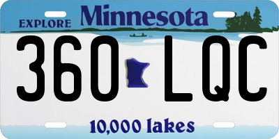 MN license plate 360LQC