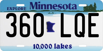 MN license plate 360LQE