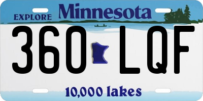 MN license plate 360LQF