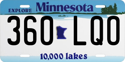 MN license plate 360LQO