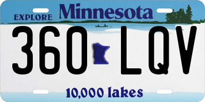 MN license plate 360LQV