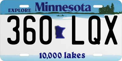MN license plate 360LQX