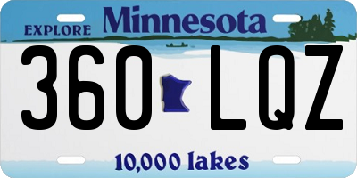 MN license plate 360LQZ
