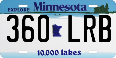MN license plate 360LRB