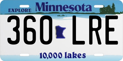 MN license plate 360LRE