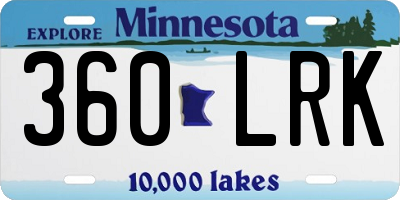 MN license plate 360LRK