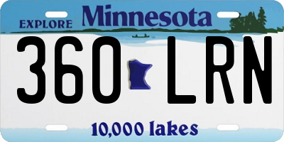 MN license plate 360LRN