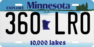 MN license plate 360LRO