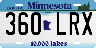 MN license plate 360LRX