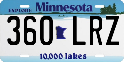 MN license plate 360LRZ