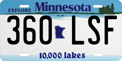 MN license plate 360LSF