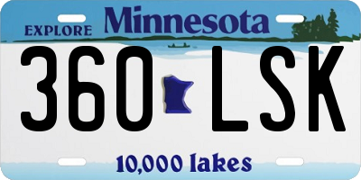 MN license plate 360LSK