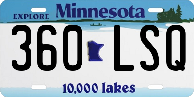 MN license plate 360LSQ