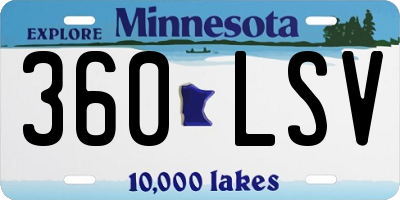 MN license plate 360LSV