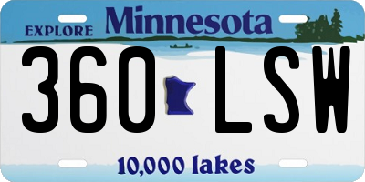MN license plate 360LSW