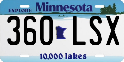 MN license plate 360LSX